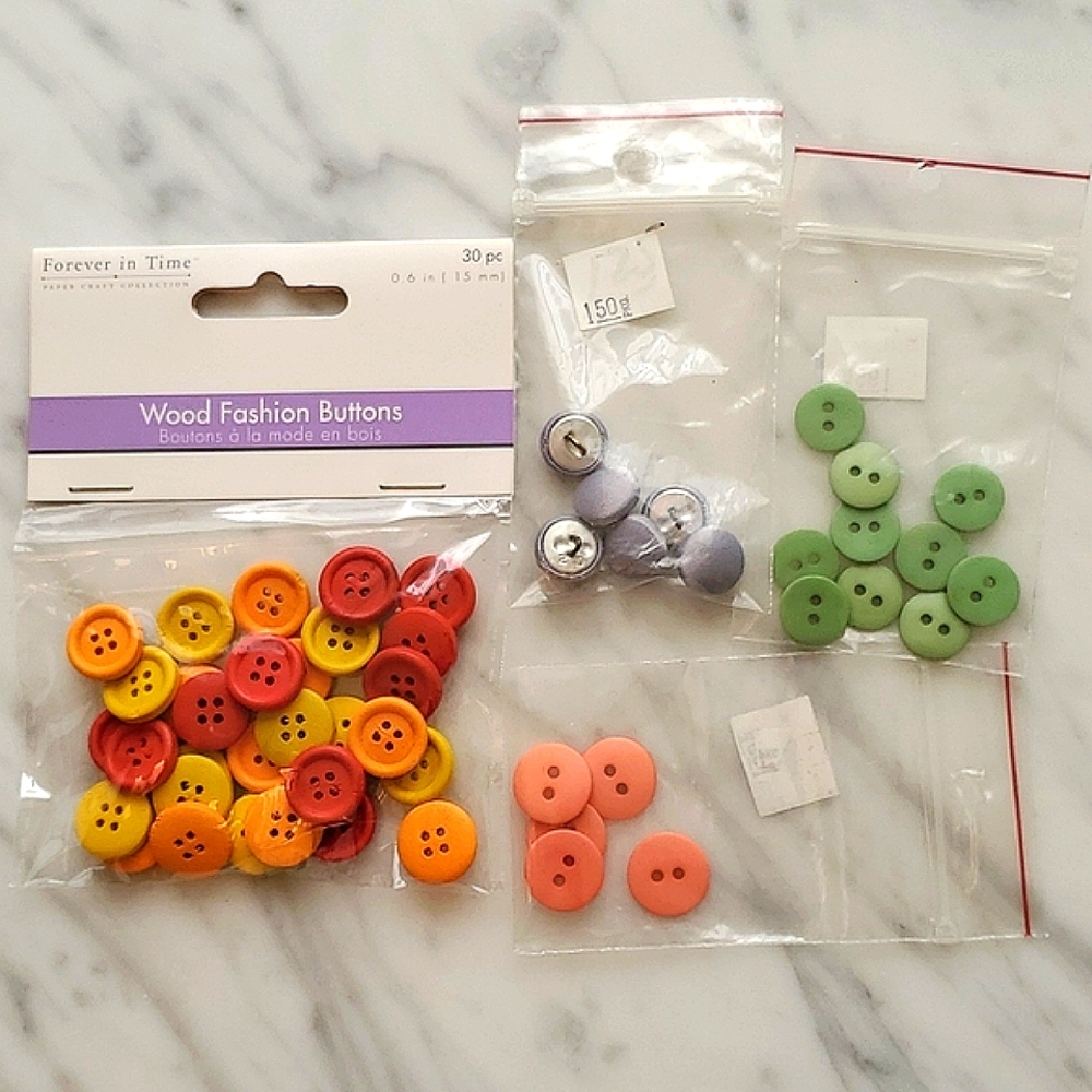 Collection of colorful vintage buttons